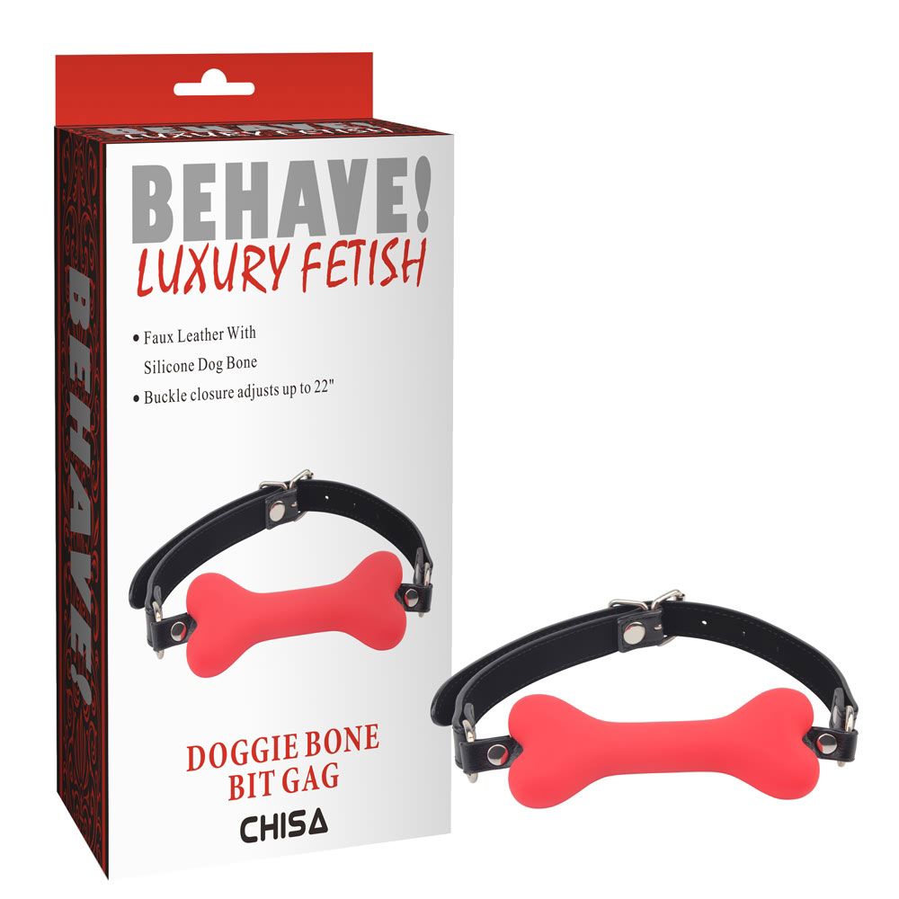 Doggle Bone Bit Gag-Merah